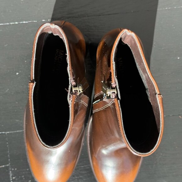 Brown Micheal Kors Heeled Leather Boots - Picture 6 of 8